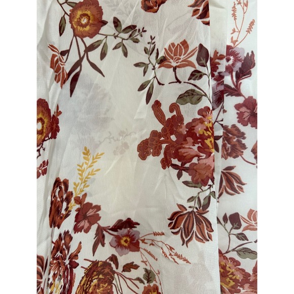 Wall Flower Kimono Cardigan Floral Print White Red Yellow Women's 2X - Picture 3 of 5